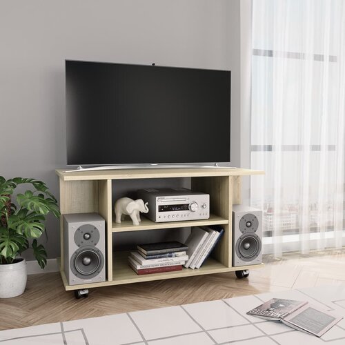  The Living Store TV omarica s kolesci sonoma hrast 80x40x45 inženirski les - TV Omarica, (21508457) Slike