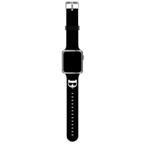 Karl Lagerfeld Silikonski pašček za uro KLAWLSLCK za Apple Watch 42 / 44 / 45 mm - Choupettes Head črn Cene