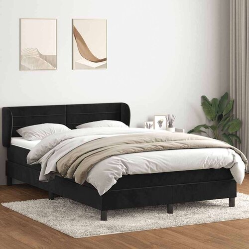 Box spring postelja z vzmetnico črna 160x210 cm žamet, (21791561) Cene
