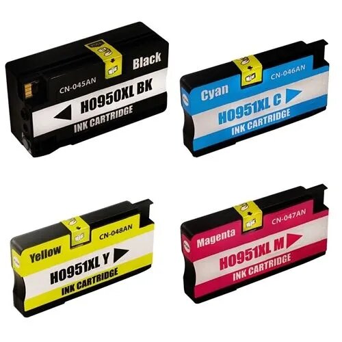 Orink Komplet HP 950XL + 3 &amp;times; HP 951XL (C,M,Y)/C2P43AE/OfficeJet Pro 276, 8100, 8600, 8610, 8620, 8630, 8640 kompatibilne kartu&amp;scaron;e (4) - črna XL, cyan XL, mag, (20416678) Slike