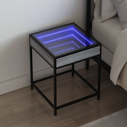 vidaXL Noćni ormarić s beskonačnim LED boja hrasta 40 x 40 x 51 cm Cijene