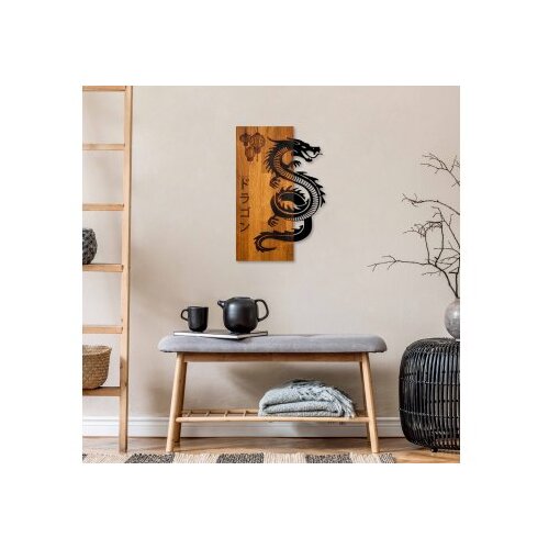 Wallxpert Zidna dekoracija Zmaj, 40x58x3 cm, Crna Slike