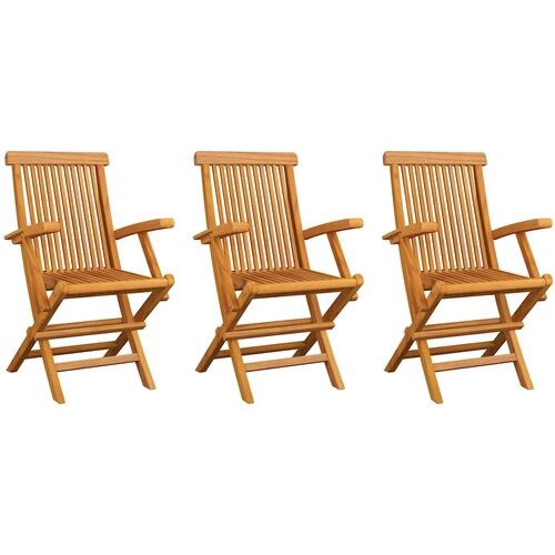 Maison Chic Vrtni stoli - Stol za vrt 3 kosi trdna tikovina JS1501, (21877227) Slike