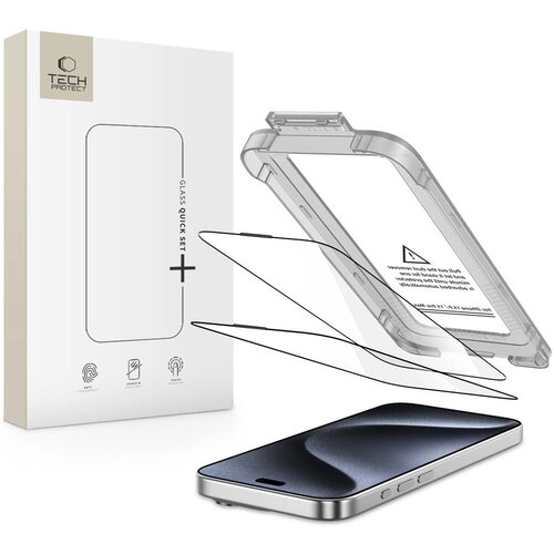 forcell TECH-PROTECT KALJENO STEKLO QUICK SET+ 2-KOMPLET ZA IPHONE 15 PRO HIGH, (5000257307) Cene