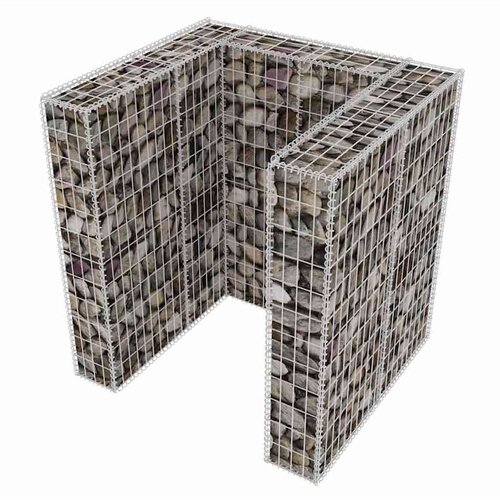  Gabionska ograda za kantu za otpad od čelika 110 x 100 x 120 cm Slike