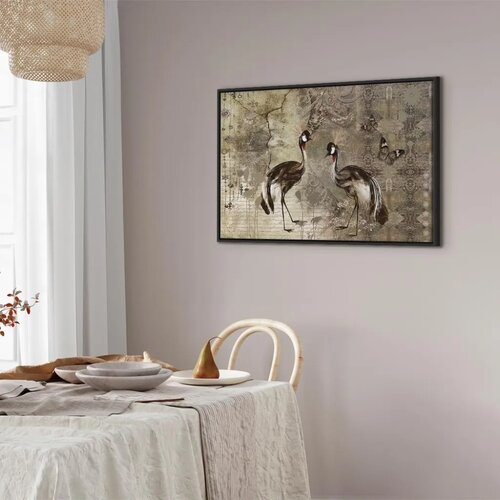  Slika - Retro Cranes (1 Part) Wide 60x40 U crnom drvenom okviru Slike