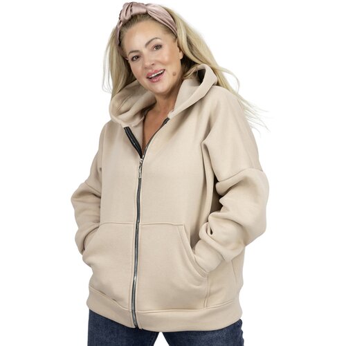 Pri Warm women's sweatshirt one-color basic with hood BROOKLYN Cene