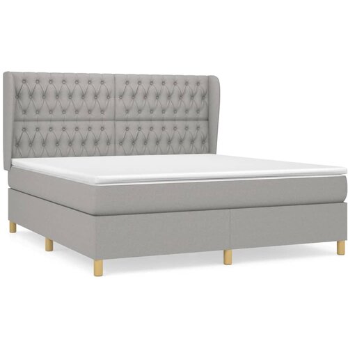 Maison Chic Box spring postelja - Vzmetna postelja z vzmetnico svetlo siva 180x200 cm blago SL7492, (21901528) Cene