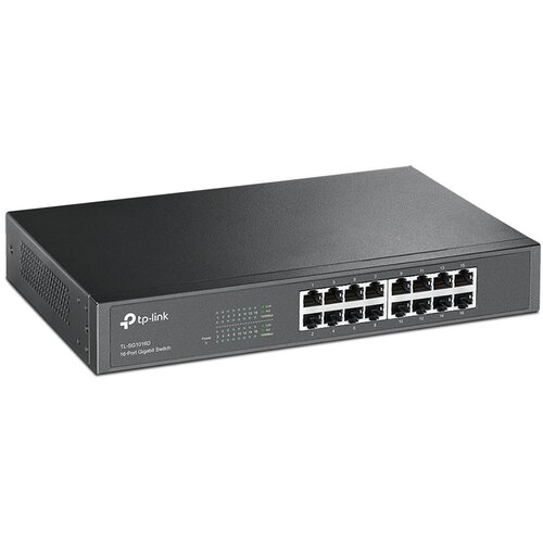 Tp-link SWITCH TP- LINK 16 port Gigabit Desktop/Rackmount, 1U 13-inch steel case, supports MAC address self-learning,... Slike