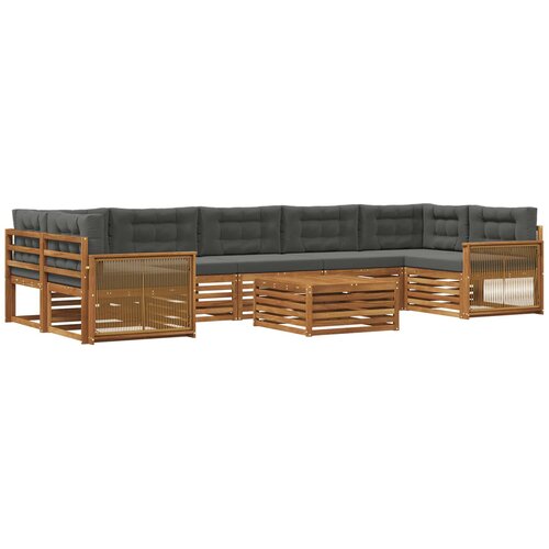 vidaXL Zunanja garnitura za sedenje 8 pcs Naravna in antracitna, (5000272082) Cene