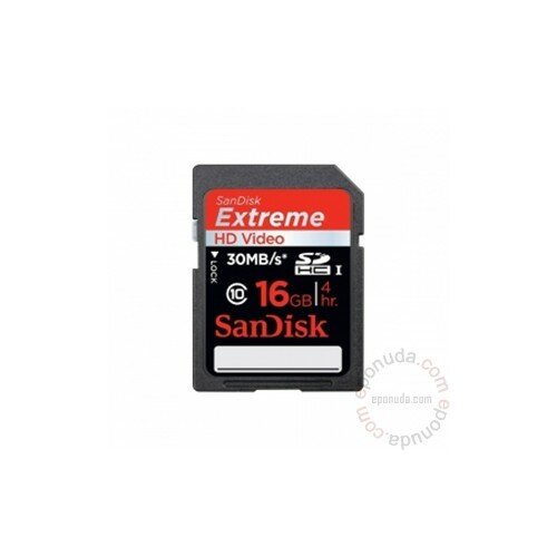 Sandisk SDHC 16GB Extreme HD Video 30mb/s memorijska kartica Slike