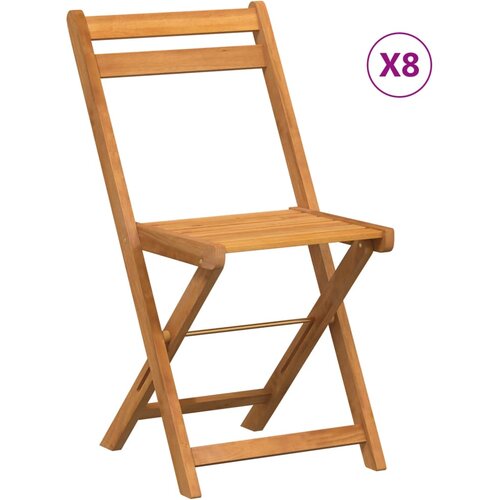 VidaXL Sklopive bistro stolice 8 kom masivno bagremovo drvo Slike