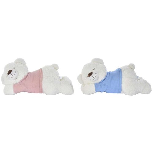 Plišani Medo DKD Home Decor 70 x 30 x 30 cm Plava Roza Bijela Children's (2 kom.) Cijene