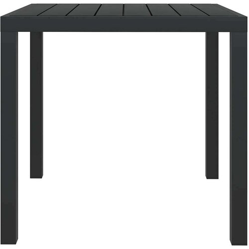 In vrtni stol crni 80 x 80 x 74 cm aluminijum i WPC Slike