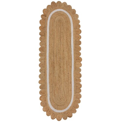 Flair Rugs Ručno rađena jutena staza u prirodnoj boji/boje slonovače 80x230 cm Grace White – Cijene