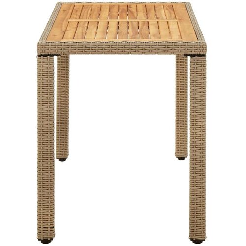  Vrtni stol bež 123 x 60 x 74 cm od poliratana i drva bagrema Slike
