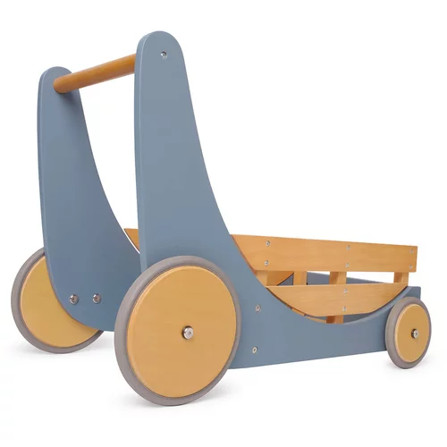 Kinderfeets drveni spremnik za igračke i hodalica Cargo Walker Slate Blue