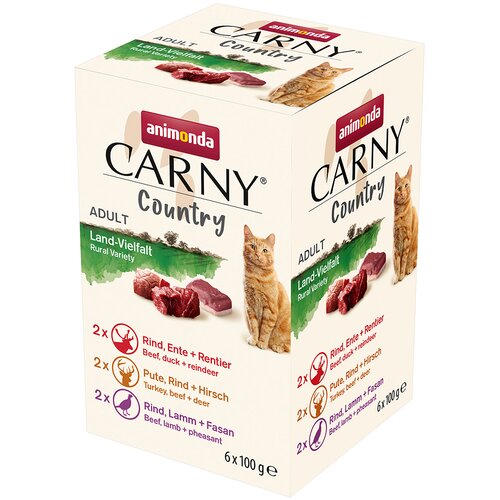 animonda Carny Country Adult multi pakiranje 6 x 100 g - Raznolikost iz dežele (3 vrste) Cijene
