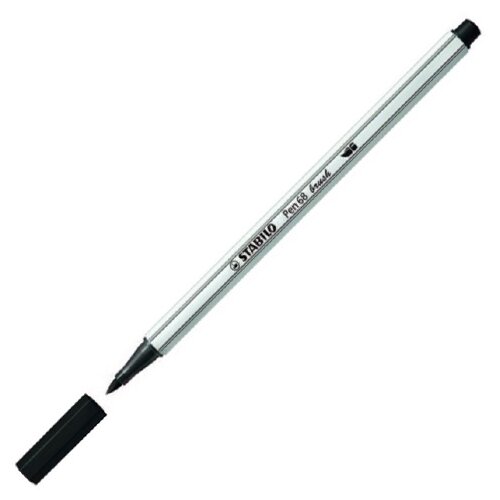 Stabilo Pen 68 brush crni tanki flomaster Slike