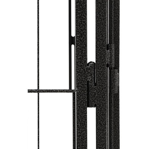  Ograda za pse s 4 panela crna 100 x 50 cm čelik obložen prahom Slike