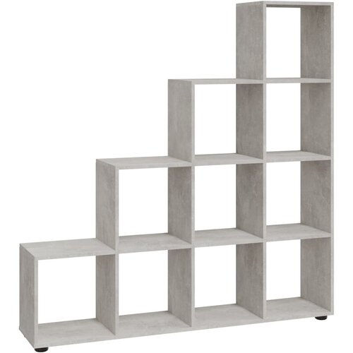 Maison Chic Stopničasta Knjižna omara - Knjižni regal betonsko siva 142 cm inženirski les, (21725520) Slike