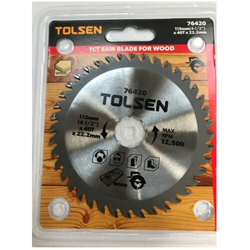 Tolsen List kružne testere za drvo 115mm(4-1/2&amp;quot;)*40t*22.2mm 76420 Slike