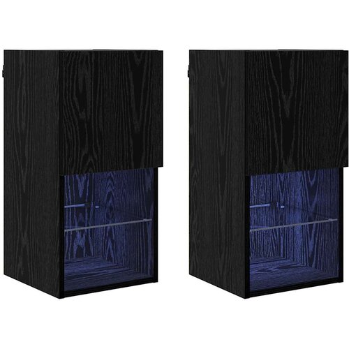  Zidni TV ormari Zidne 2 pcs Crni hrast 30,5 x 30 x 60 cm Slike