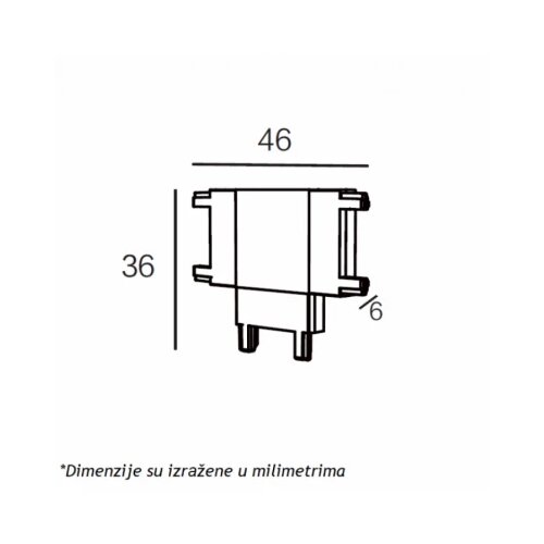 Magnetic SLIM KONEKTOR T BELI (26-A-T) Cene