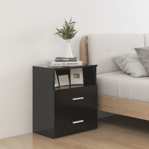 VidaXL noćni ormarići 2 kom crni 50 x 32 x 60 cm Slike