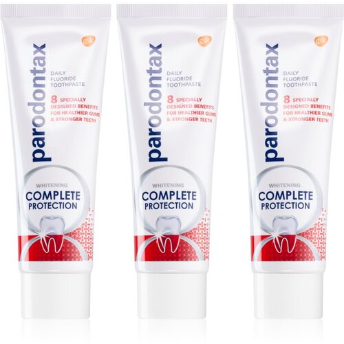 Parodontax Complete Protection Whitening pasta za izbjeljivanje zuba s fluoridom 3x75 ml Slike