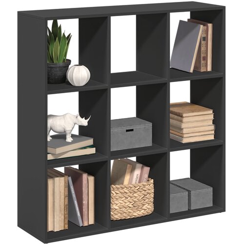 VidaXL Pregrada s knjižno omaro črna 102x29x103,5 cm inženirski les Slike