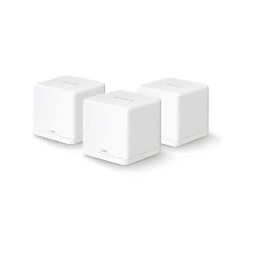 Mercusys Halo H30G(3-pack) AC1300 Whole Home Mesh Wi-Fi System, 400 Mbps at 2.4 GHz + 867 Mbps at 5 GHz, 2× Internal Antennas, 2× Gigabit Ports per Un