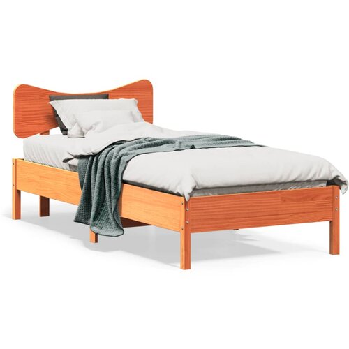 Furnova Posteljni okvir brez vzmetnice vo&amp;scaron;čeno rjav 90x190 cm borovina, (21934059) Slike