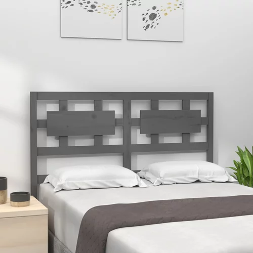  Uzglavlje za krevet sivo 205,5 x 4 x 100 cm od masivne borovine