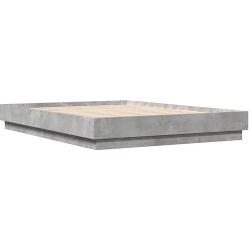 vidaXL Posteljni okvir betonsko siv 120x190 cm inženirski les, (21081711)