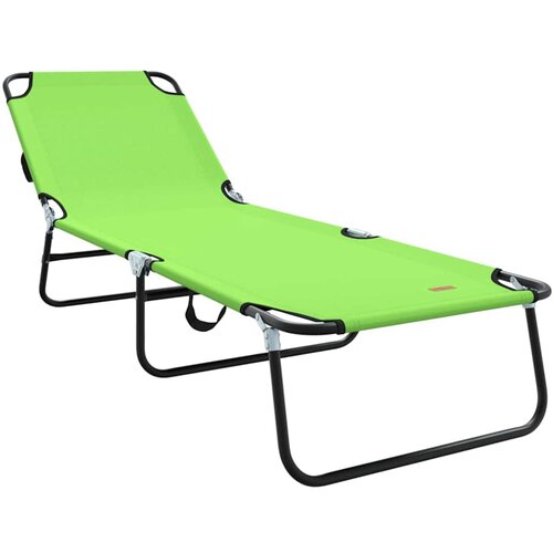 VidaXL Sklopiva ležaljka za sunce Prijenosna Zelena 600D Oxford tkanina Slike