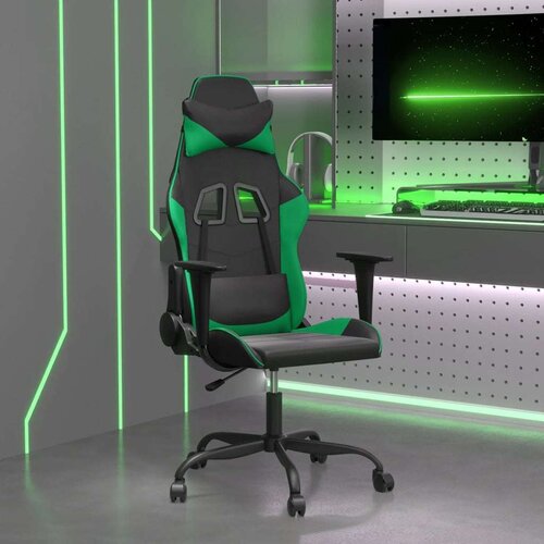  Masažni gaming stol črno in zeleno umetno usnje Cene