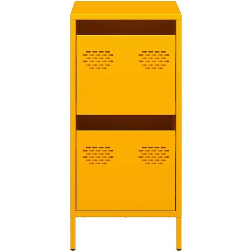 VidaXL Komoda gorčično rumena 35x39x73,5 cm hladno valjano jeklo Slike