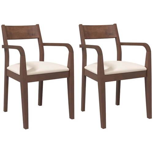 Maison Chic Jedilni stoli - Vzorci stoli z blazinami 2 kosa Brown Solid Wood Rubber A1485, (22031611) Cene