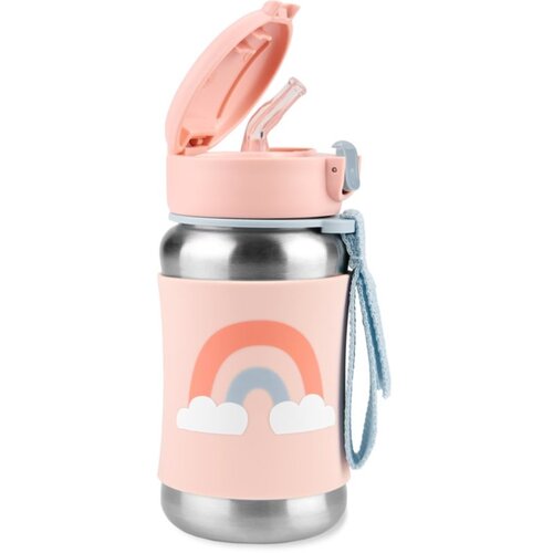Skip Hop Spark Style Rainbow steklenica za vodo iz nerjavnega jekla s slamico 12 m+ 350 ml Slike