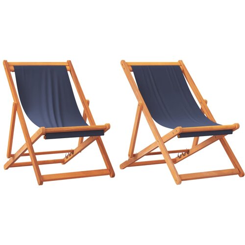 vidaXL Zložljivi stoli za na plažo 2 kosa modro blago, (21143090) Cene