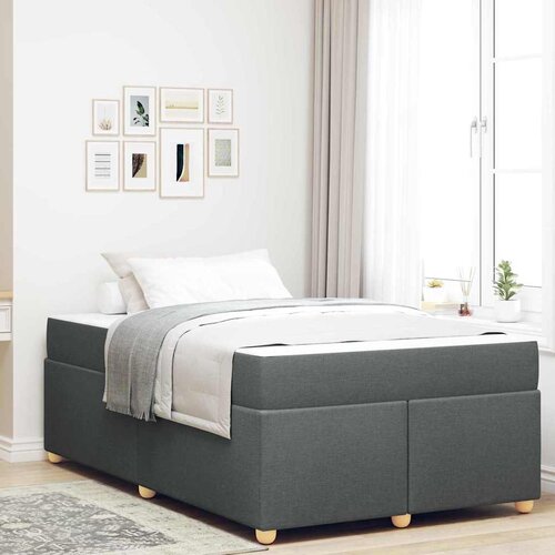 VidaXL Okvir kreveta s madracem Ostalo Tamno siva 120 x 200 cm tkanina Slike