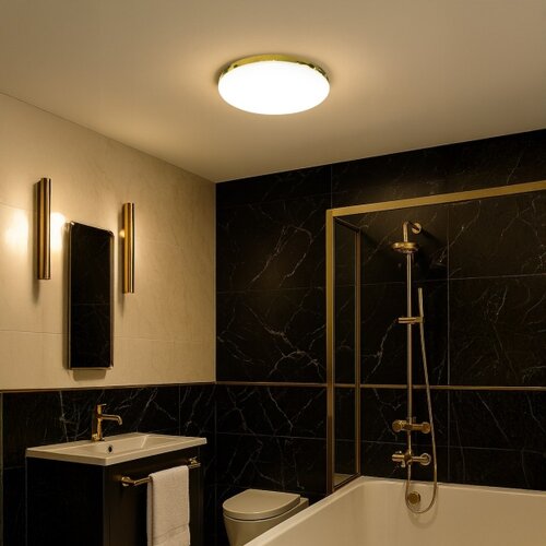  LED kupatilsko plafonsko svetlo MAYA LED/15W/230V, prečnika 33 cm, IP44, zlatno Slike