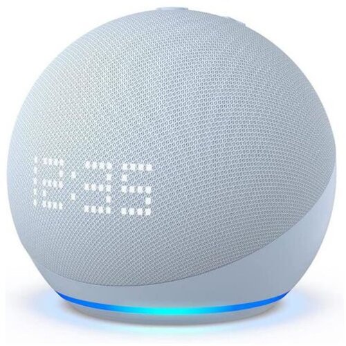 Amazon Pametni zvučnik Echo Dot with Clock Display (5th Gen 2022), sa satom, Alexa, WiFi, BT, plavi Slike