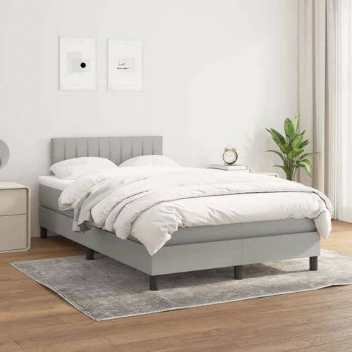  Box spring postelja z vzmetnico svetlo siva 120x200 cm blago, (20723426)
