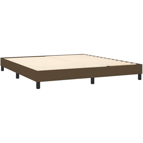  Okvir za krevet s oprugom tamnosmeđi 180x200 cm od tkanine Slike