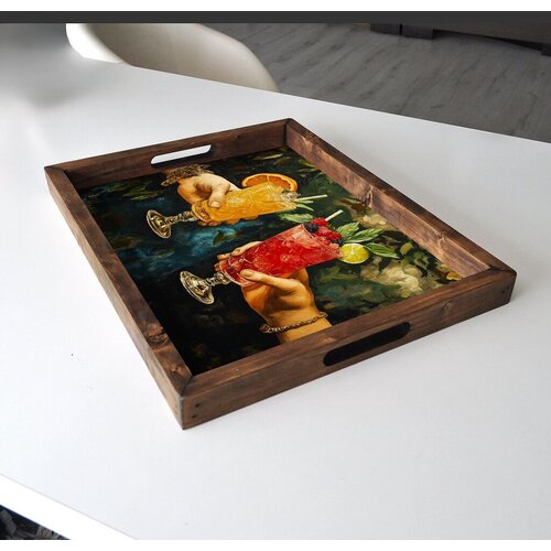 Aberto Design Poslužavnik REF039 48 x 38 x 4 cm, Šareni Cene