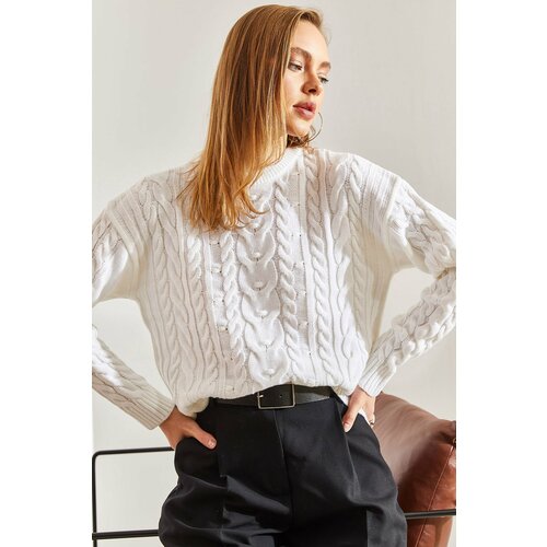Bianco Lucci Women's Patterned Knitwear Sweater Slike