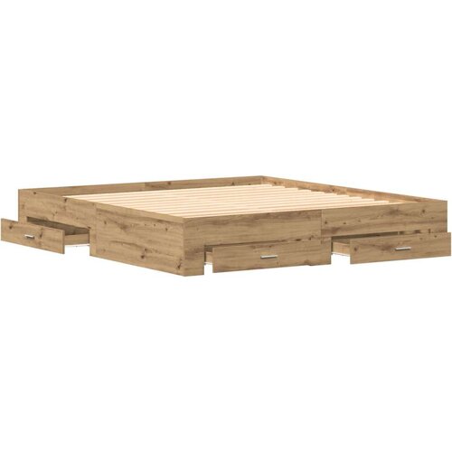 VidaXL Krevet s ladicama Artisan Oak 180x200 cm Konstruirano drvo Slike