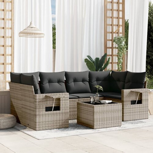 vidaXL 7-dijelni set vrtnih sofa sivi od poliratana Cijene